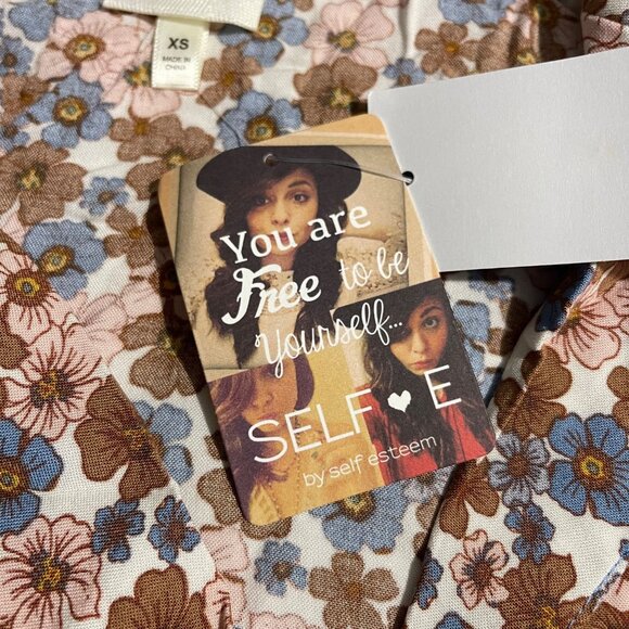 SELFIE Womens Cropped Tie Front Button-Down Top, Size XS, NWT - Picture 12 of 14